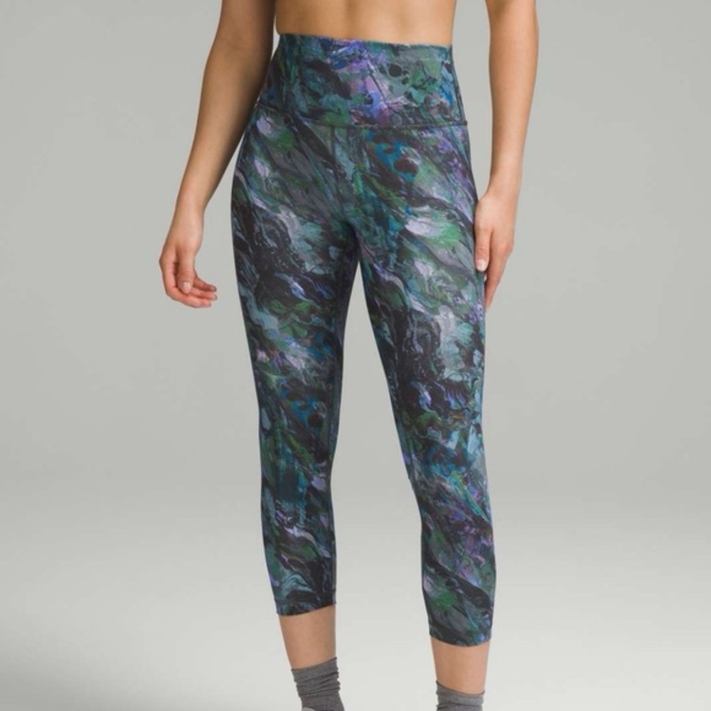 Lululemon Blue and Green Patterned Leggings
